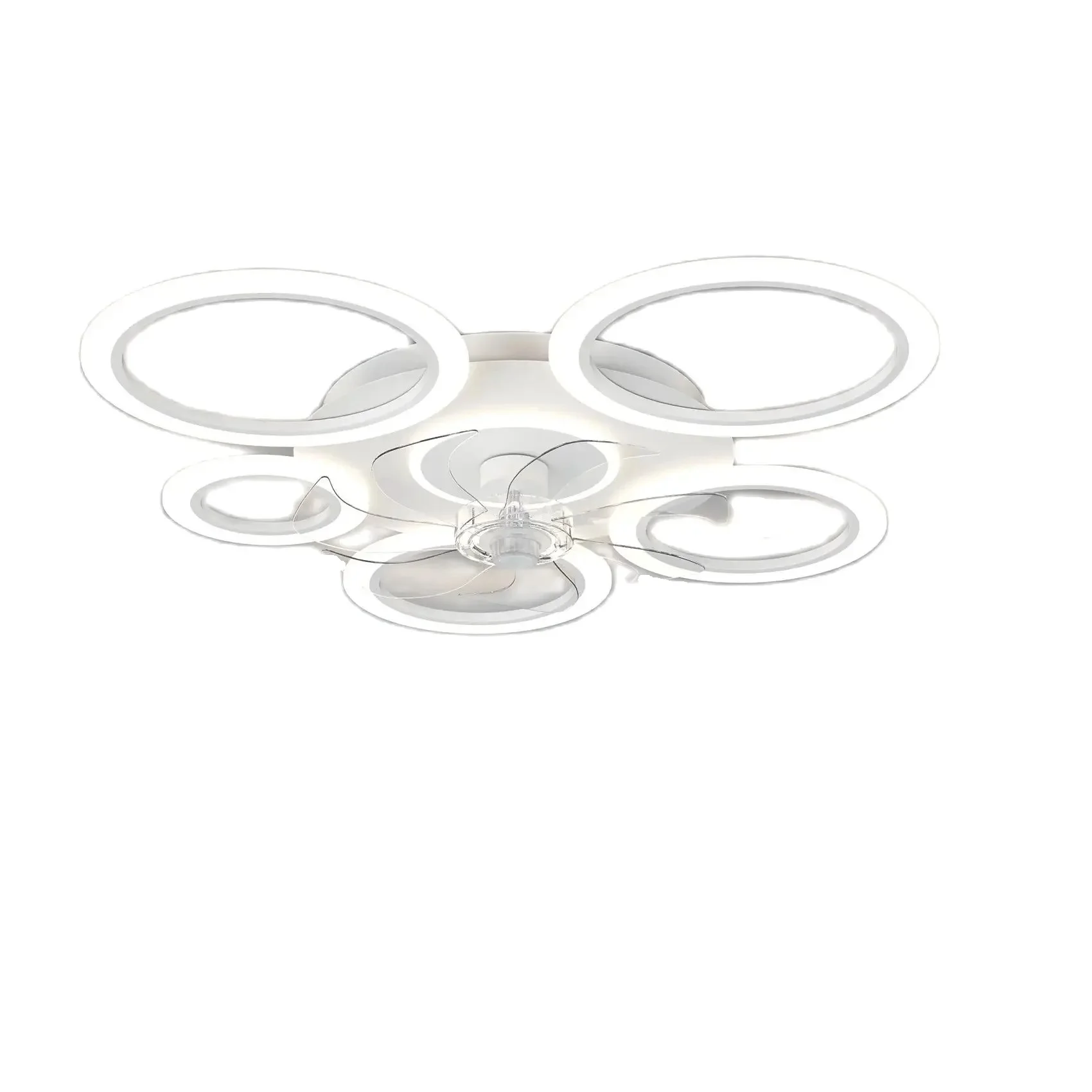Flacher Deckenventilator mit LED-Lampe, 6-Gang-Elektroventilator, moderner, einfacher Deckenventilator mit Beleuchtung, Fernbedienung für Schlafzimmer, Kinderzimmer, Heimdekoration