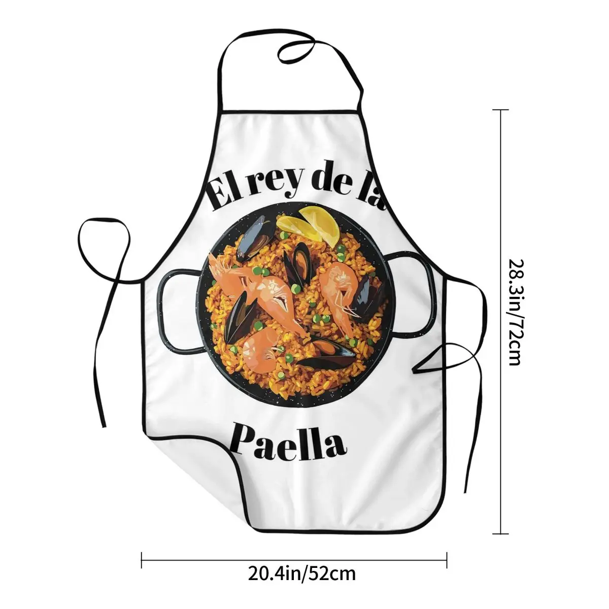 El Rey De La Paella Apron Chef Cooking Baking Tablier Waterproof Bib Kitchen Cleaning Pinafore for Women Men Painting