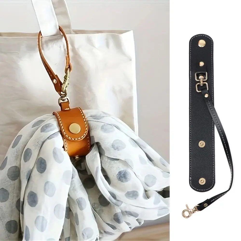 Practical Leather Travel Hat Clip Detachable Portable Clasp Strap Keychain Glove Buckle Outdoor Camping