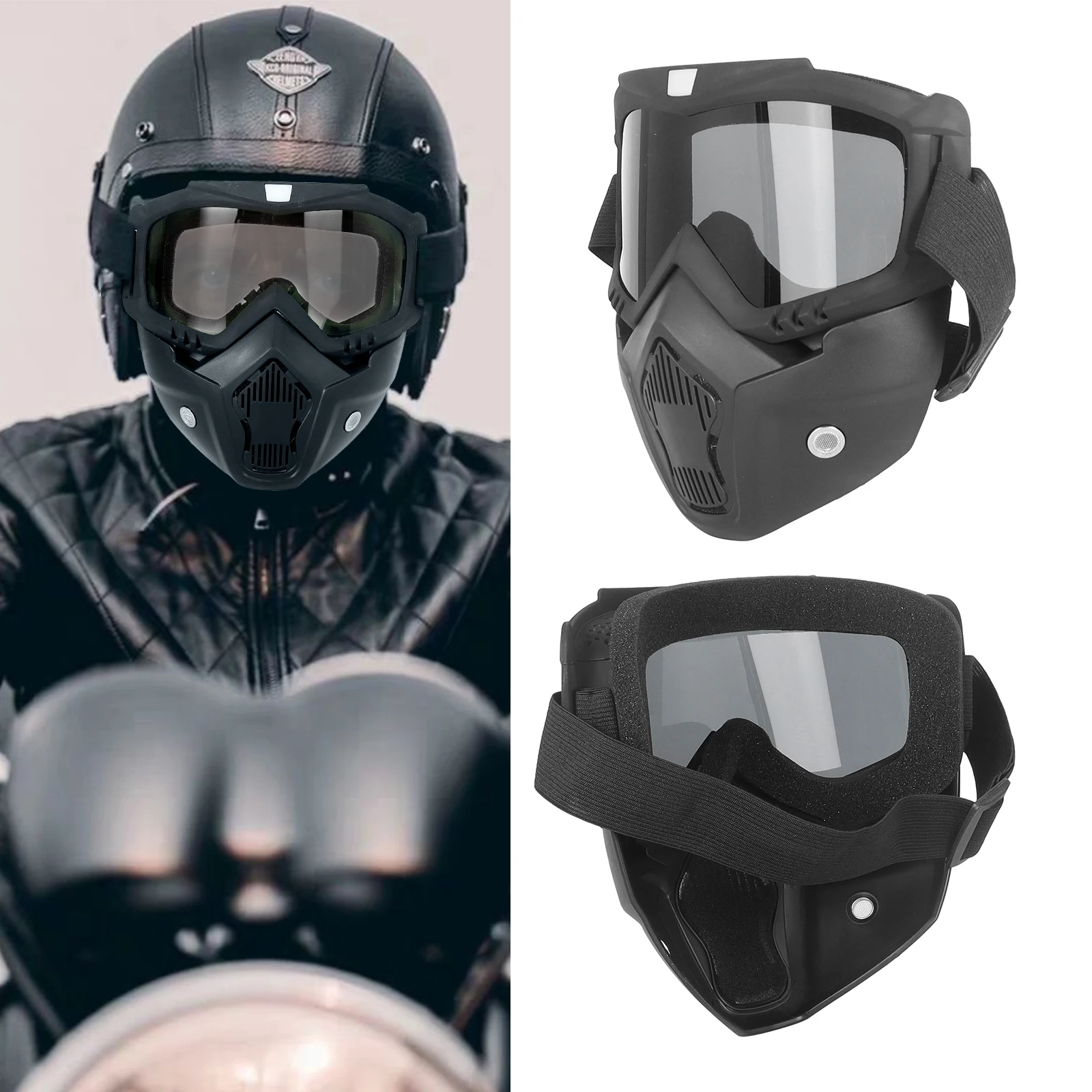 

Motorcycle Dustproof Goggles Full Face Fog-proof Sand-proof Protective Glasses Versatile Breath-proof Windproof Mask
