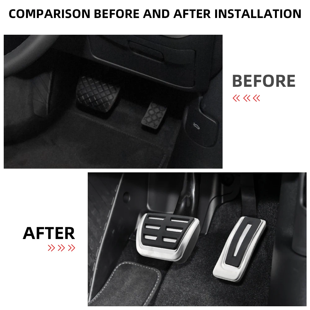 Edelstahl RHD Auto Gas Bremspedal Abdeckungen für Audi A4 B9 A5 A6 C8 A7 A8 D5 Q5L Q7 4M Q8 2017-2025 Innen Zubehör – Detail 3