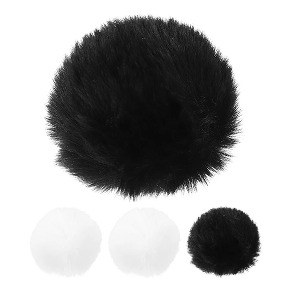 

4pcs Faux Rabbit Balls Durable Soft Pompoms Hats Clothes Crafts DIY Supplies Lapel Pin Detachable Ornament