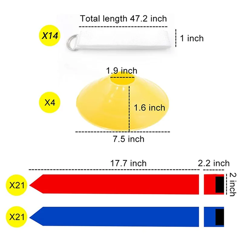 A29Z-Flag Football Set-14Pcs Belts With 42 Flags(21 Red And 21 Blue Flags) Touchdown Training Flag Belts