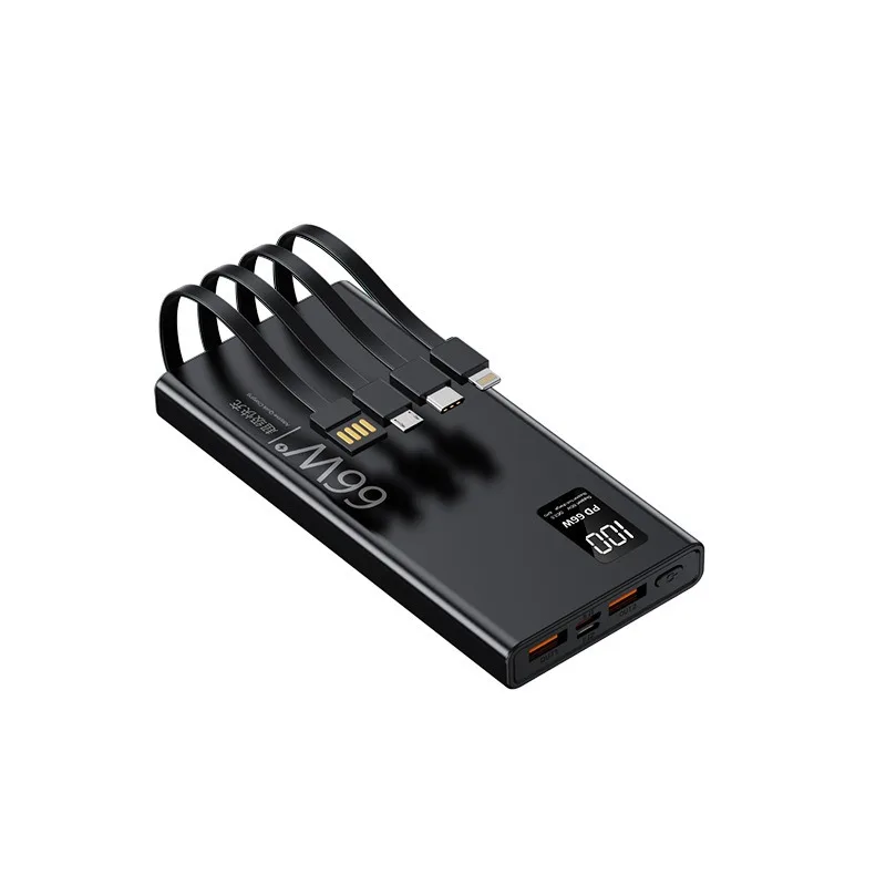 66W 초고속 충전 20000mAh 내장 케이블 컴팩트하고 휴대 가능한 대용량 파워뱅크