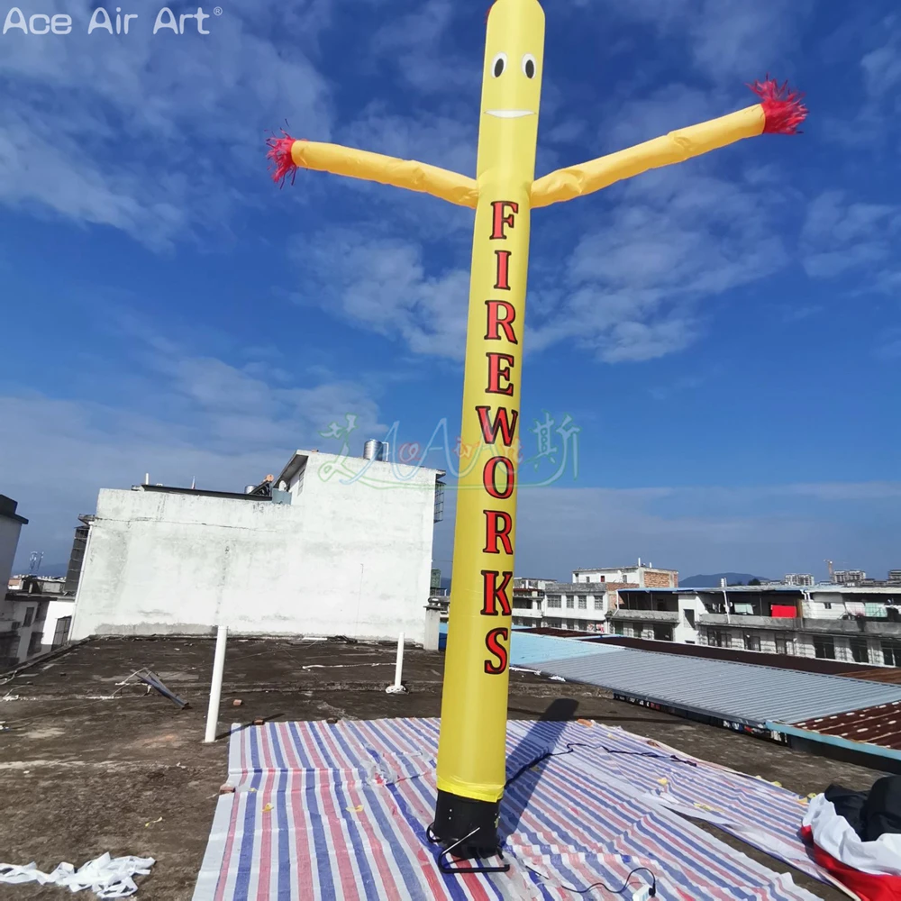 Custom 20ft Tall Yellow Waving Air Tube Man,Air Dancer Man/Boy For Advertising With Air Blower