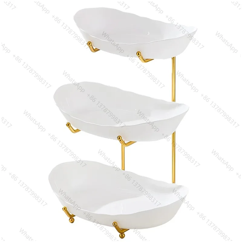Party Fruit Bowl for Kitchen Counter 3 Tier Acrylic Fruit Basket with Serving Bowls and Metal Stand Tiered Serving Bowls Storage