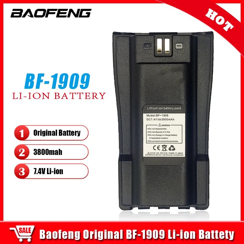 BAOFENG BF-1909 Walkie Talkie Original Battery 3800mAh 7.4V Old Style Li-ion Battery For BF1909 Two Way Radios Extra Battery