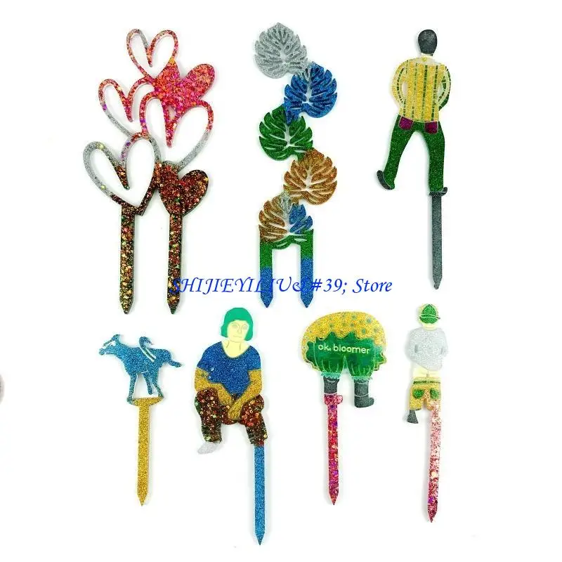 E21F Plants Tag Resin Mold Garden Tag Silicone Mold Epoxy Kindergarten Label Mold