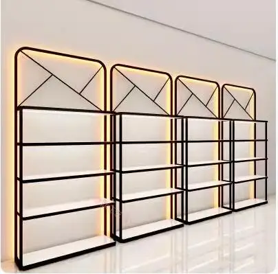 Shoe store shoe rack display rack, shopping mall with light container, children's shoe store shelf, bag store display rack