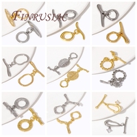2/4Pcs 18K Gold Plated Toggle Clasps For Jewelry Making Supplies,Brass OT Clasp Connector For Bracelets Findings DIY
