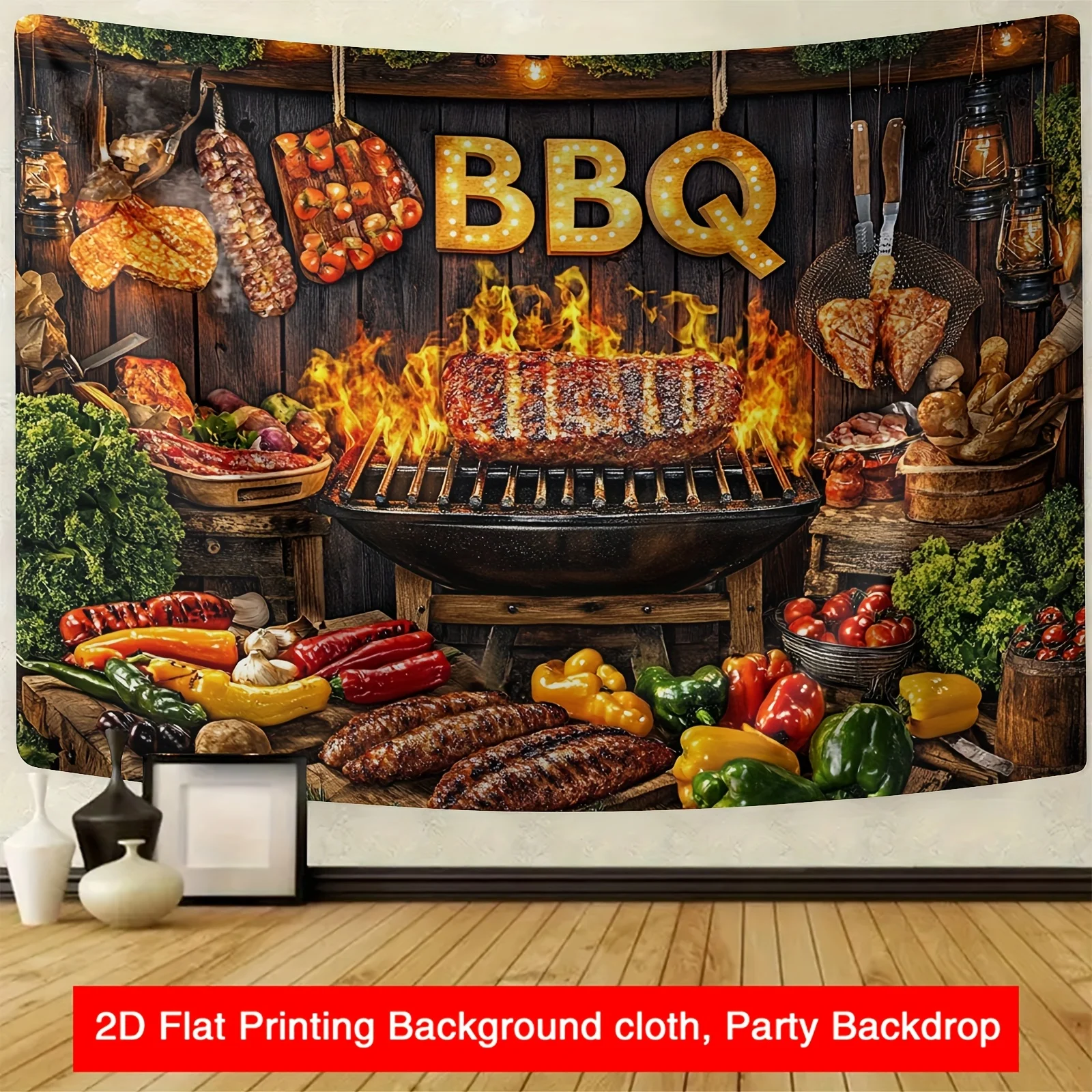 1pcs BBQ Party Food Rustic Woo - Photography Online ulasan dan harga