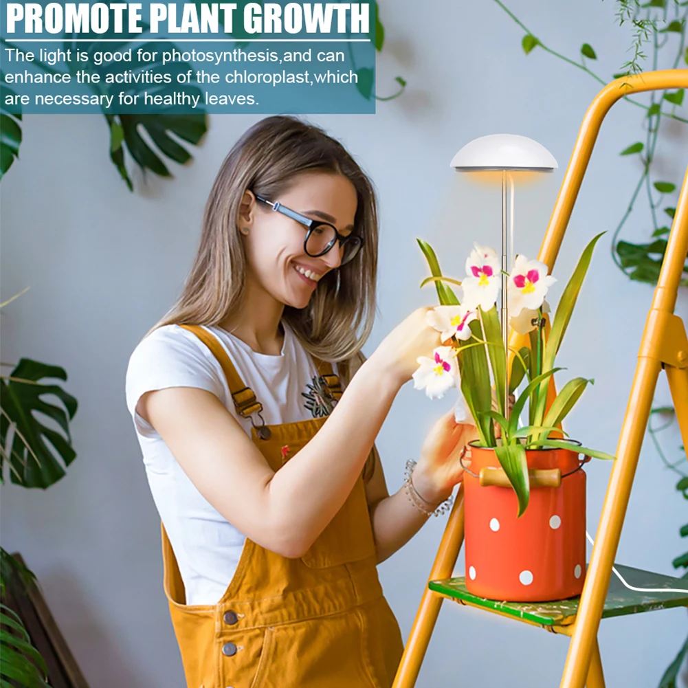 

Full Spectrum Grow Lights with Auto On/Off Timer Plant Light Height Adjustable Grow Lamp for Indoor Hydroponic Plants Veg Flower