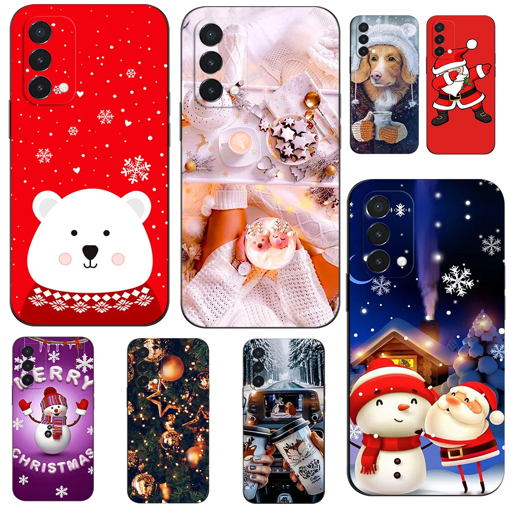 Case For OnePlus Nord N200 5G Case For One Plus Nord N200 bumper black tpu case merry christmas winter snow