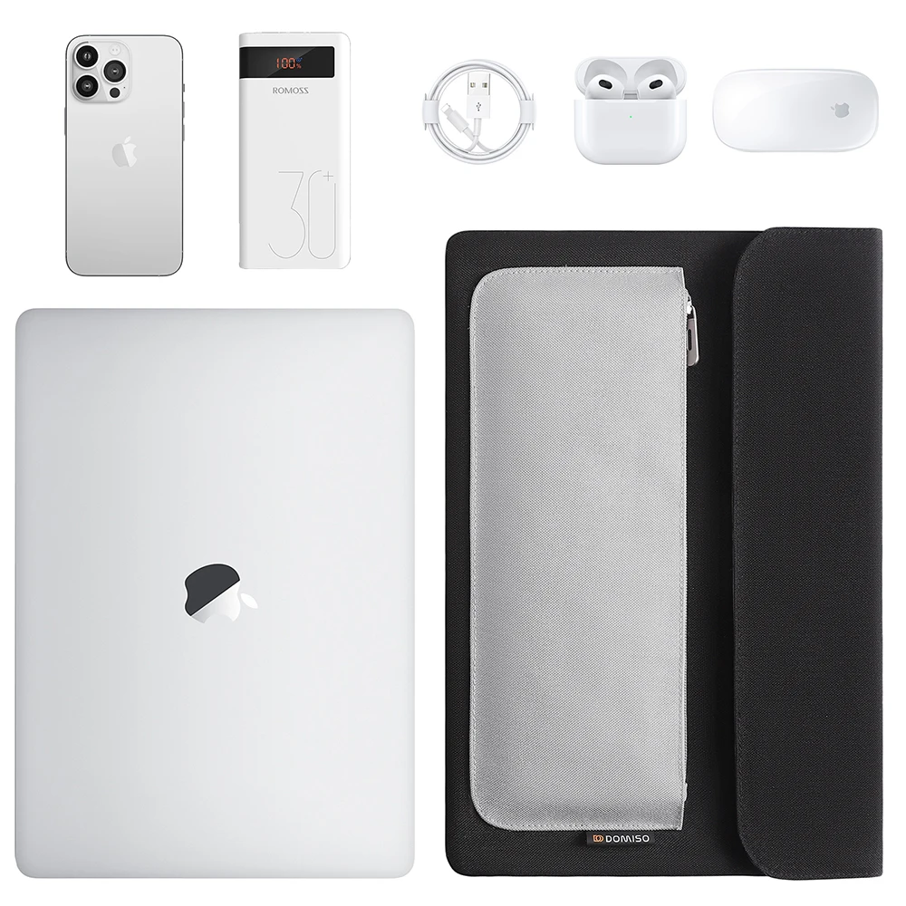 DOMISO 14 Capa para laptop de 15,6 polegadas Bolsa resistente à água para computador com bolso pequeno