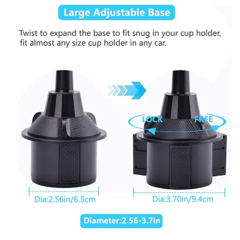 Universal Car Cup Holder Tray Adjustable Car Tray Table Mobile Phone Holder Mount 360° Swivel Arm Food Table For Most Vehicles