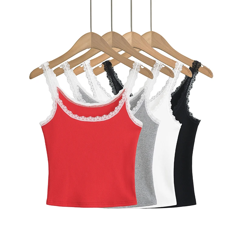 

Black sexy crop tops for women y2k camis cute korean fashion camisole tops woman 2024 Summer outfits lace top mujer white