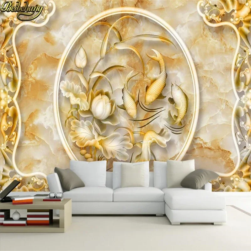 custom Marble flowers Photo Wallpaper for Living Room Background Wall papel de parede 3D Mural Eco-Friendly Moisture-Proof
