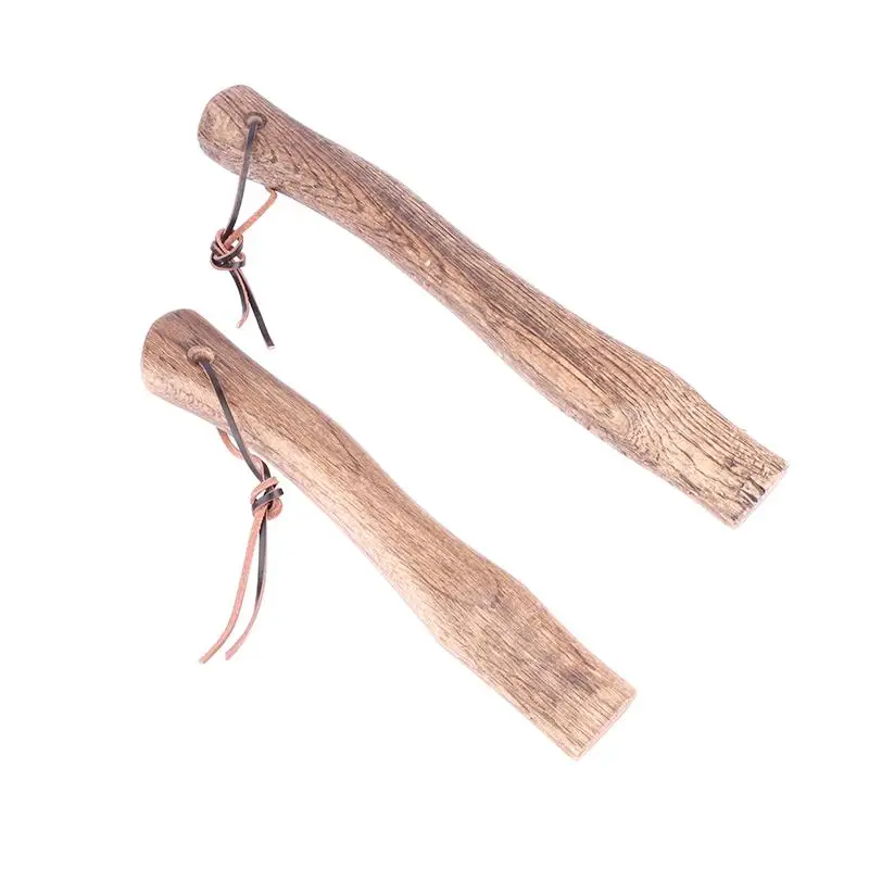 Short Axe Handle 32cm Solid Wood Handmade Replacement for Garden Tools Heavy Duty Handle for Chopping and Logging