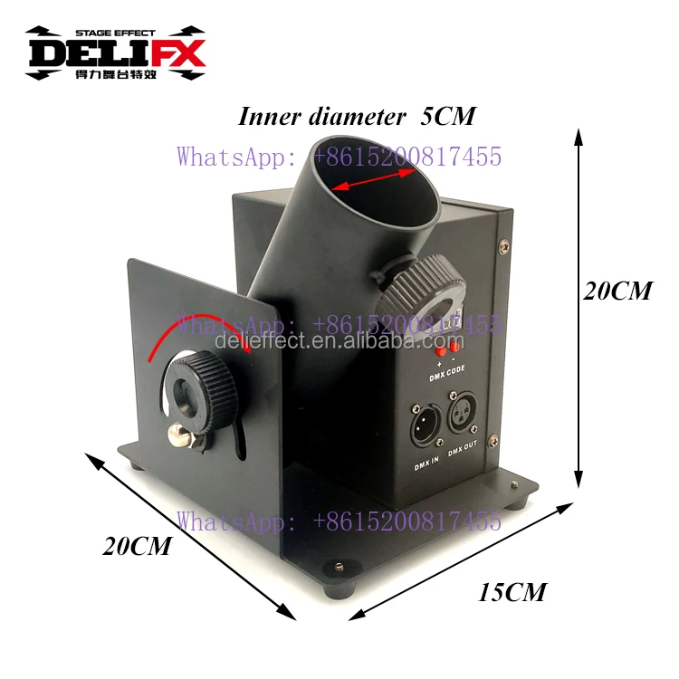 DELIFX Humanized Operation 1 Channel DMX Confetti Cannon Party Popper Machine Easy Control Confetti Shot for Stage Wedding Show