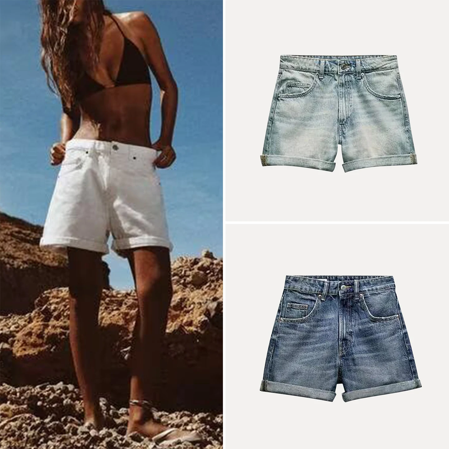 Faionable High Waist Casual Denim orts for Women Summer 2025 Personali Z Breathable Polyester Fiber Stand Fit