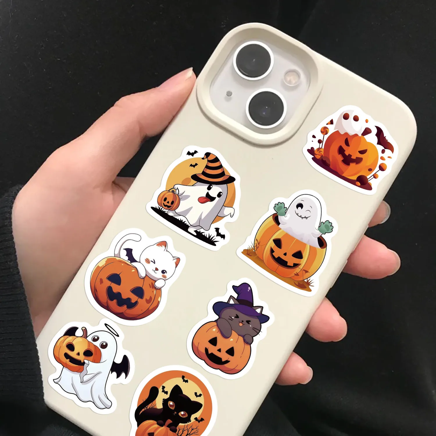 500PCS Cartoon Festival Halloween Nette Geist Kürbis Rolle Aufkleber Dekoration Skateboard Laptop Auto DIY Aufkleber Wasserdicht – Detail 14