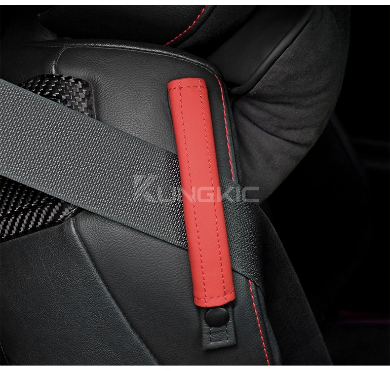 Für Toyota GR86 ZN8 Subaru BRZ ZD8 2021 2022 2023 2024 2025 Sicherheitsgurtpolster-Abdeckungssatz PU-Leder-Innenausstattung 2 STÜCKE – Detail 7