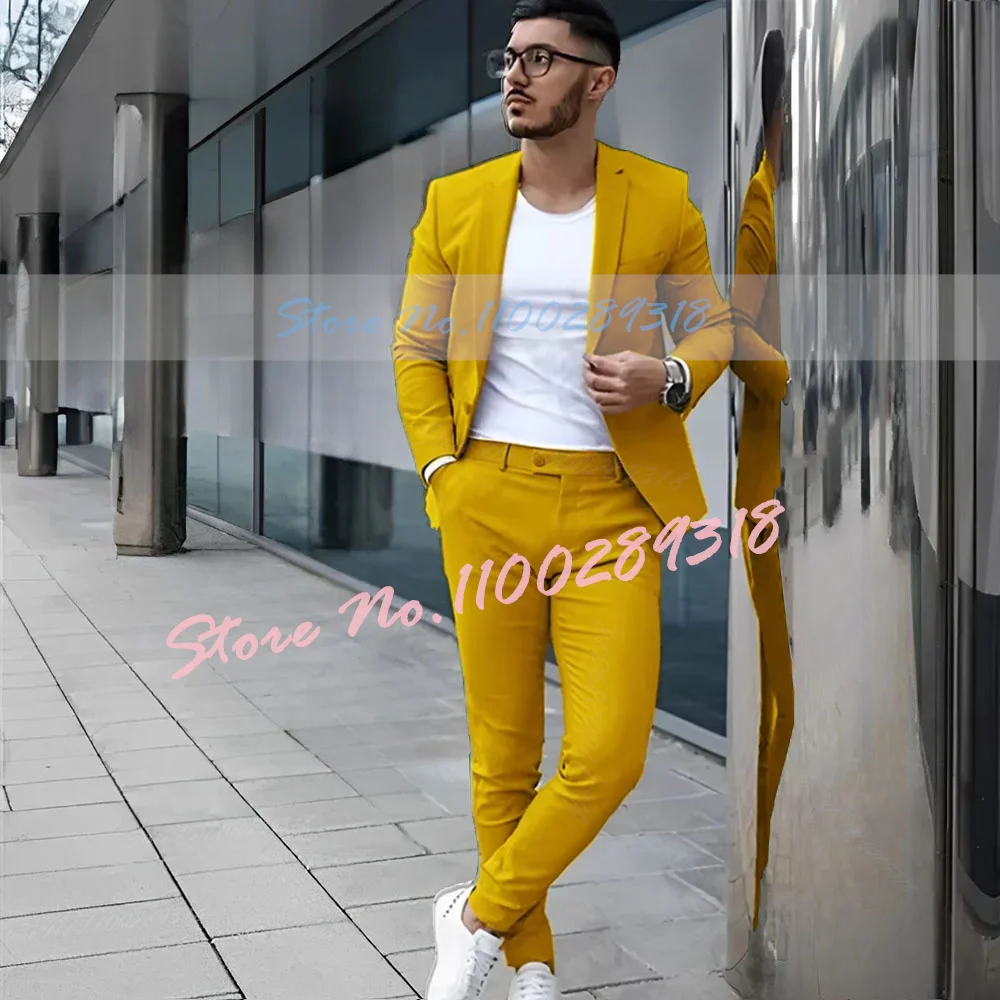 Gray Men's Suit 2 Piece Suit Summer Casual Jacket Pants Formal Wedding Tuxedo Groom Clothes Custom Color Blazer XS-5XL