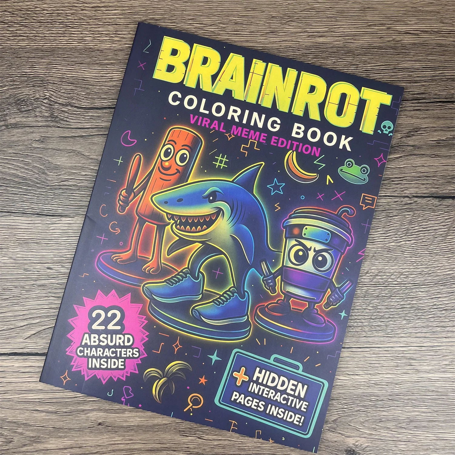 Brainrot Graffiti Mandala Coloring Book Viral Meme Funny Challenges For Kids Teens Relaxation Family Birthday Gift