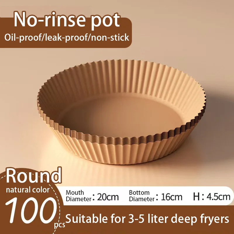 50-200 قطعة مقلاة هوائية ورق للاستعمال مرة واحدة غير لاصق مقلاة هوائية أوراق الخبز مقلاة هوائية مستديرة بطانات ورقية وسادات ورقية ملحقات المطبخ