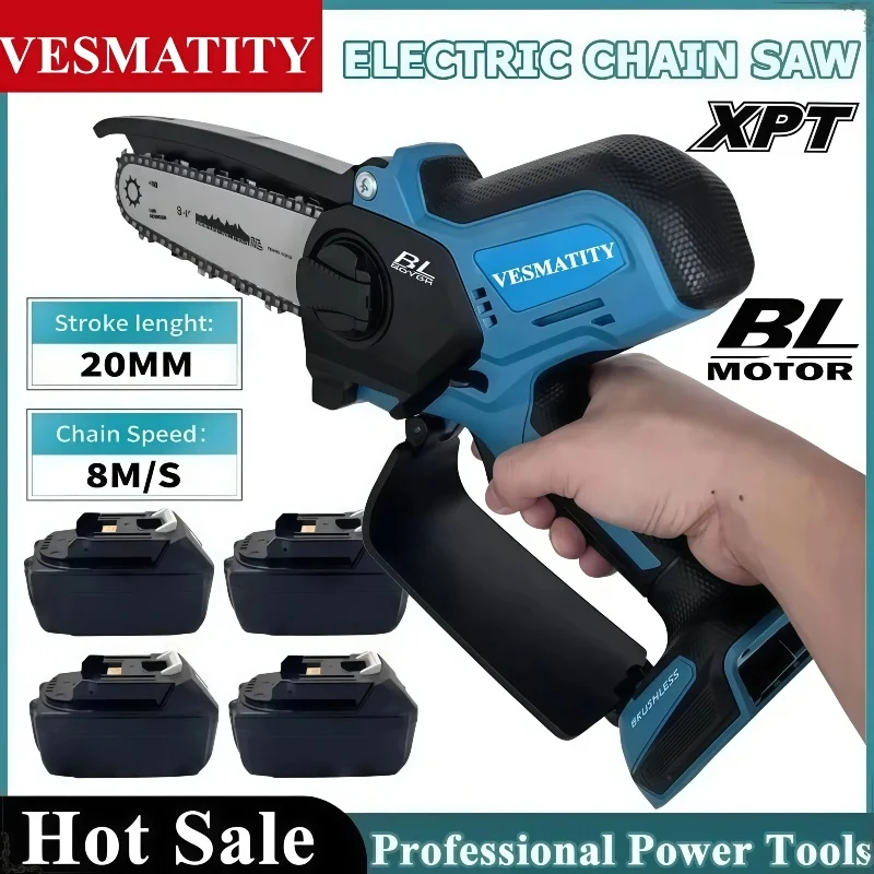 6Inch Chain Saw Electric Saw Handheld Portable Wood Logging Chainsaw Garden Pruning Wood Power Tool For 18V-20V Battery