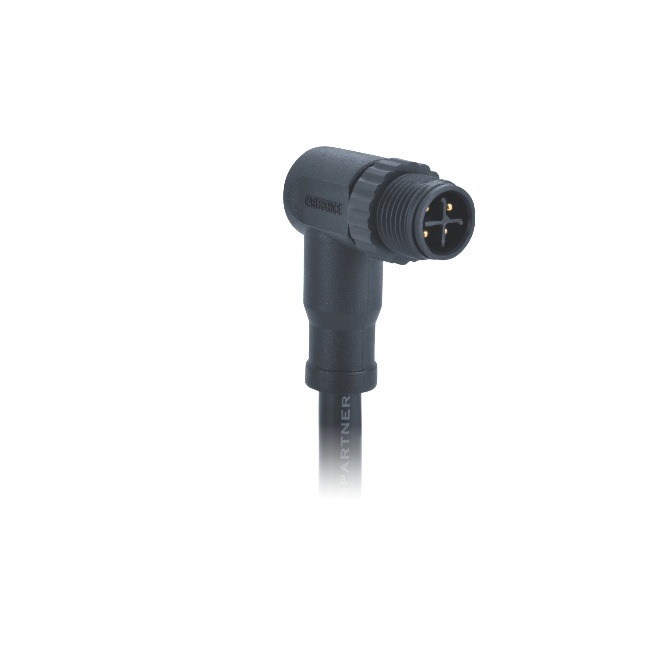 

IP67 Waterproof M12 S Code Socket Connector 3+PE 4pin Right Angled Male Un- Molded PUR 1m 12A Power Cable,plastic