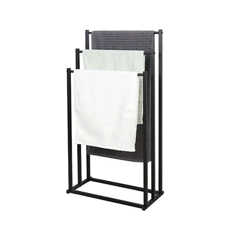 Metal Floor Towel Rack Light Luxury Bathroom Storage Simple Bathtub Organizer Standing Towel Holder Modern Bathroom Shelf