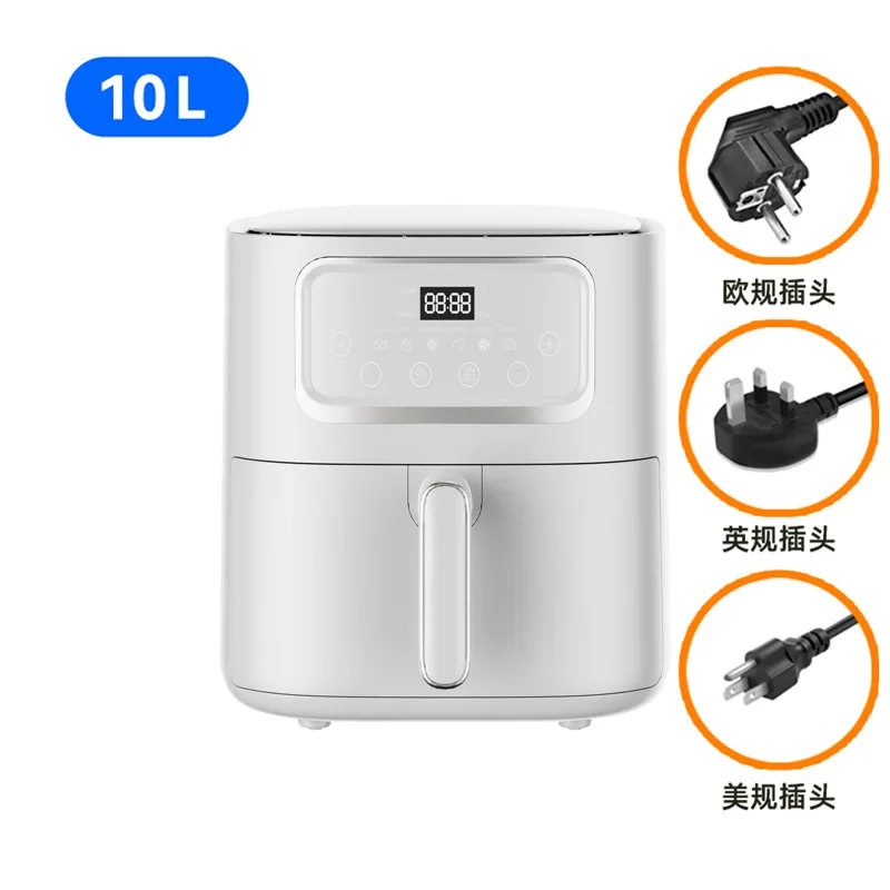 Stainless steel household 10 liter large capacity intelligent electronic digital fryer, oil-free multifunctional touch screen ai