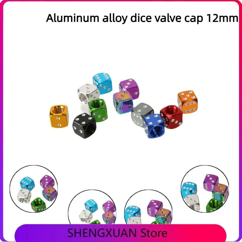 motorcycle tire 12mm Aluminum Dice Valve Caps - Perfect for Motorcycle, Scooter, ATV, Go-Kart & All Tires! Rust-Proof & Chic