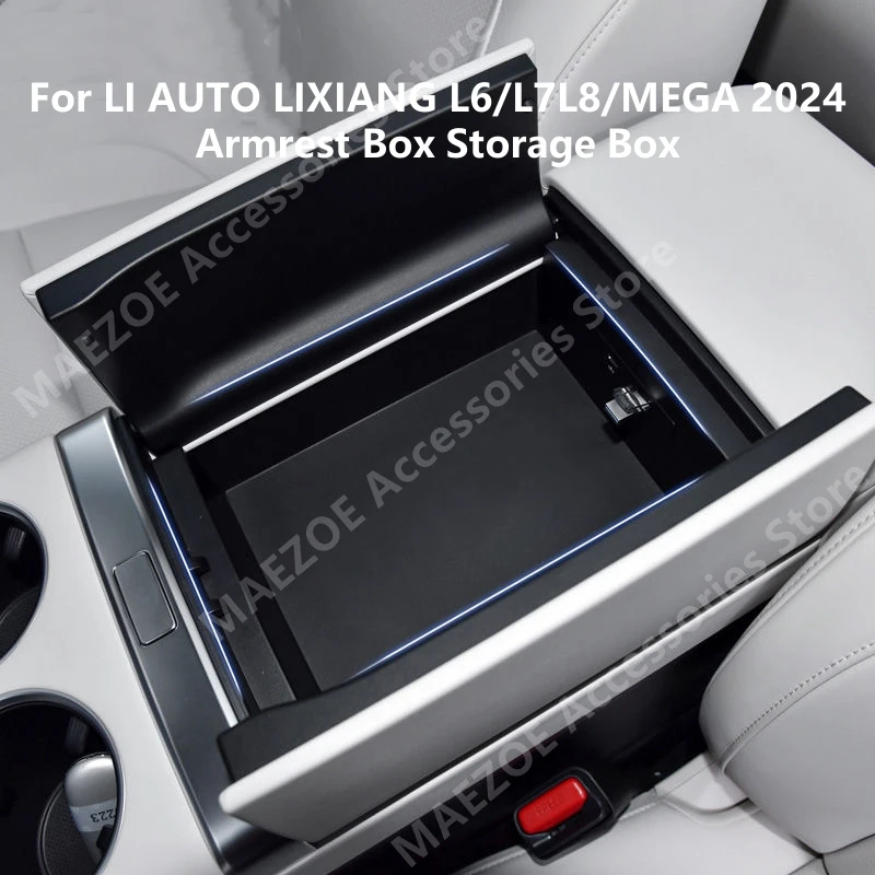 For LI AUTO LIXIANG L6/L7L8/MEGA 2024 PVC Armrest Box Storage Box,Car Interior Decoration Modification Accessories Refit