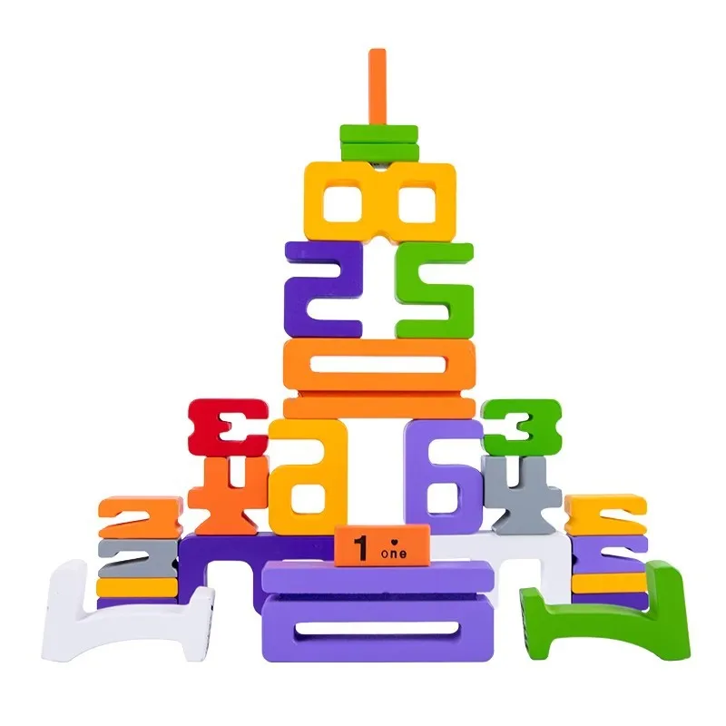 Bloques de construcción cognitivos digitales para niños, bloques de construcción de matemáticas, juego de rompecabezas lógico para padres e hijos, juguetes de Aprendizaje Temprano