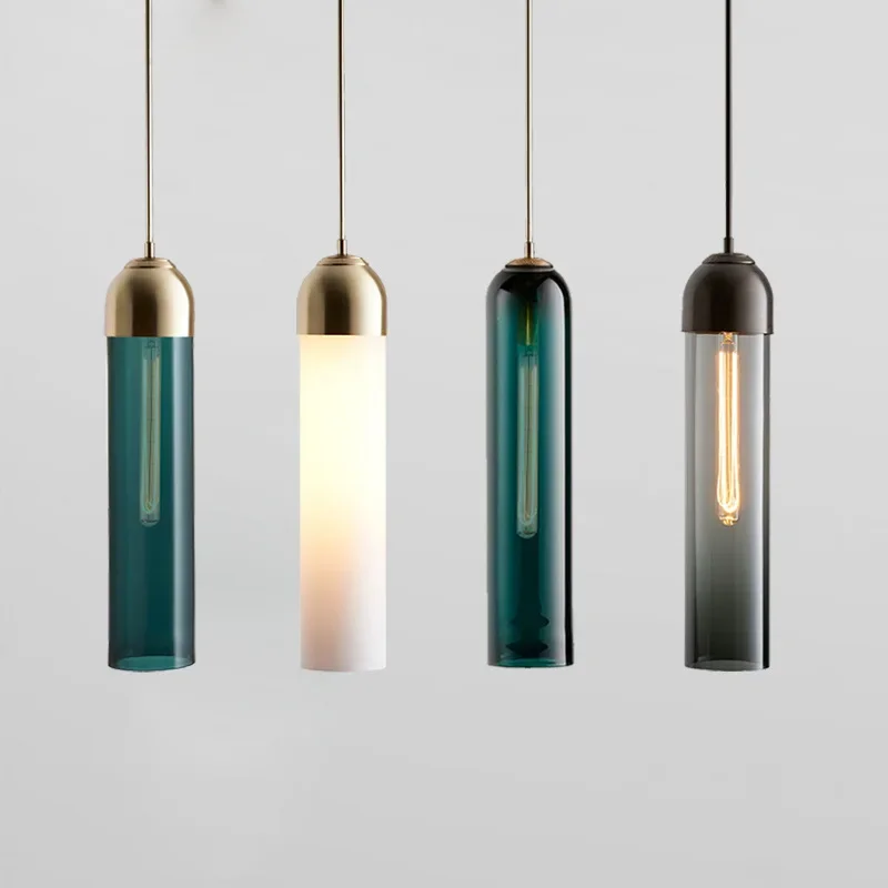 

Modern Led Glass Pendent Lamp Nordic Hanging Lighting Fixtures Suspension Creative Bedside Bedroom indoor Chandeliers