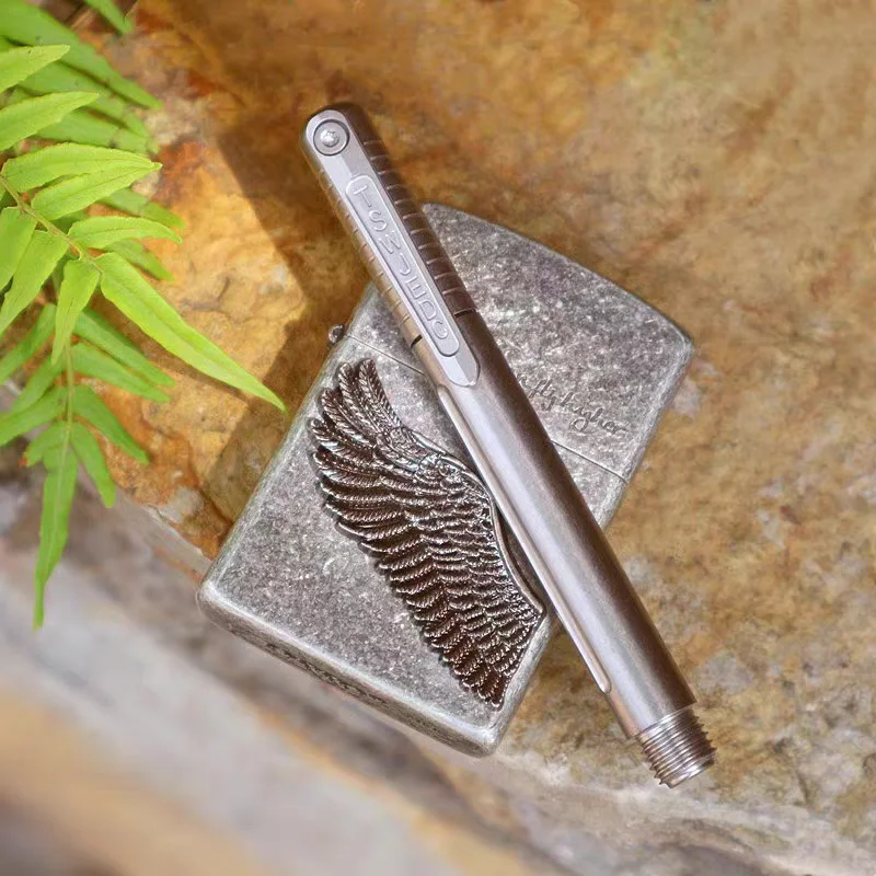 Full TC4 Titanium EDC Pen, Spiral Twist Mini Pen with Pocket Clip, Tactical Metal Ballpoint for Outdoor Writing and Survival G view 4