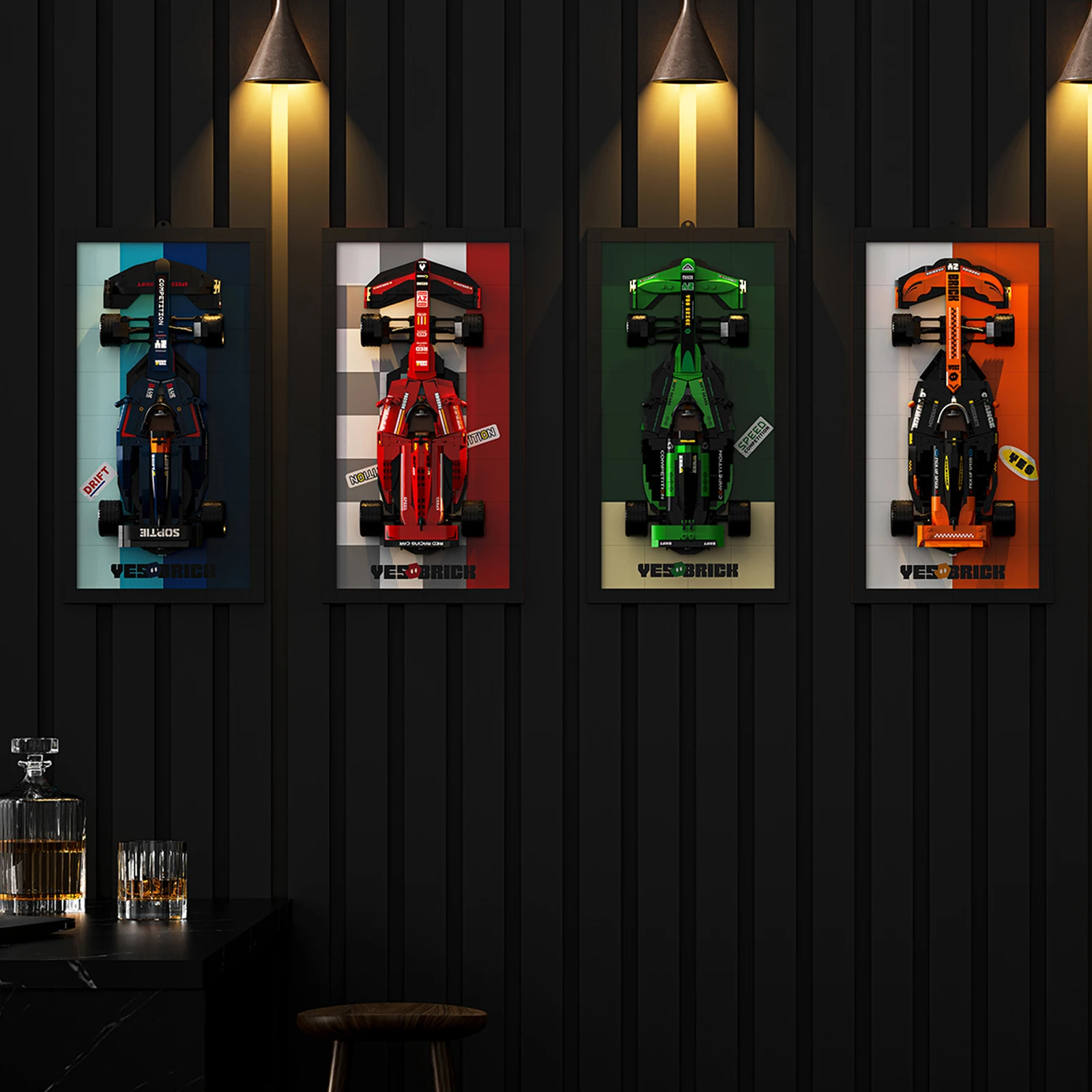 ZESTAW KLOCKÓW DO BUDOWANIA MODELI SAMOCHODÓW FORMUŁY F1, ODPowiedni jako prezent urodzinowy dla chłopców i dzieci.