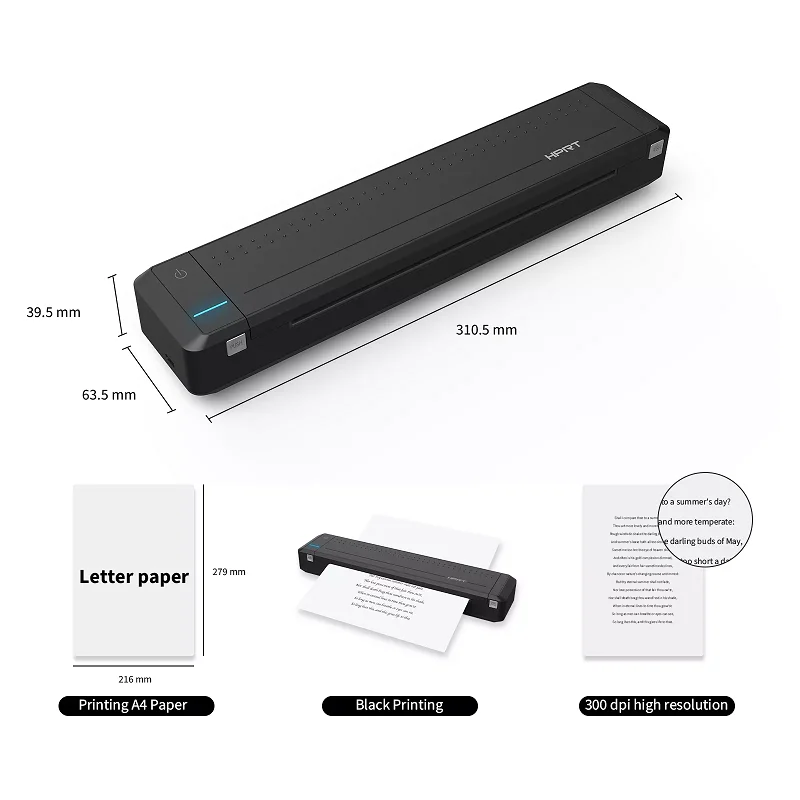 HPRT MT800 Mini Thermal Portable Printer A4  Paper Size