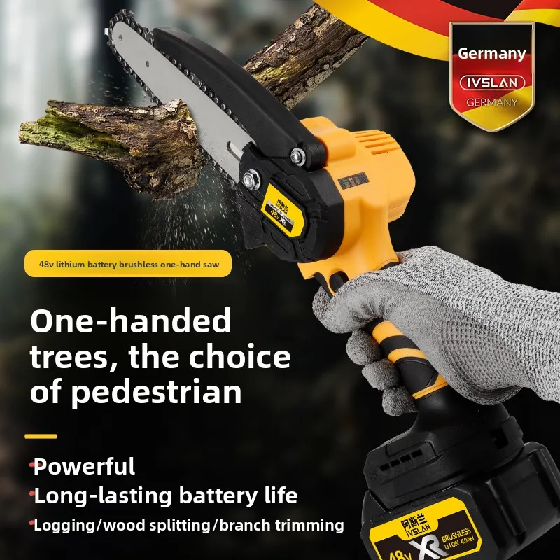 110V/220V Lithium Chainsaw Cordless Electric Handheld Mini Saw for Wood Cutting Home Use QCD