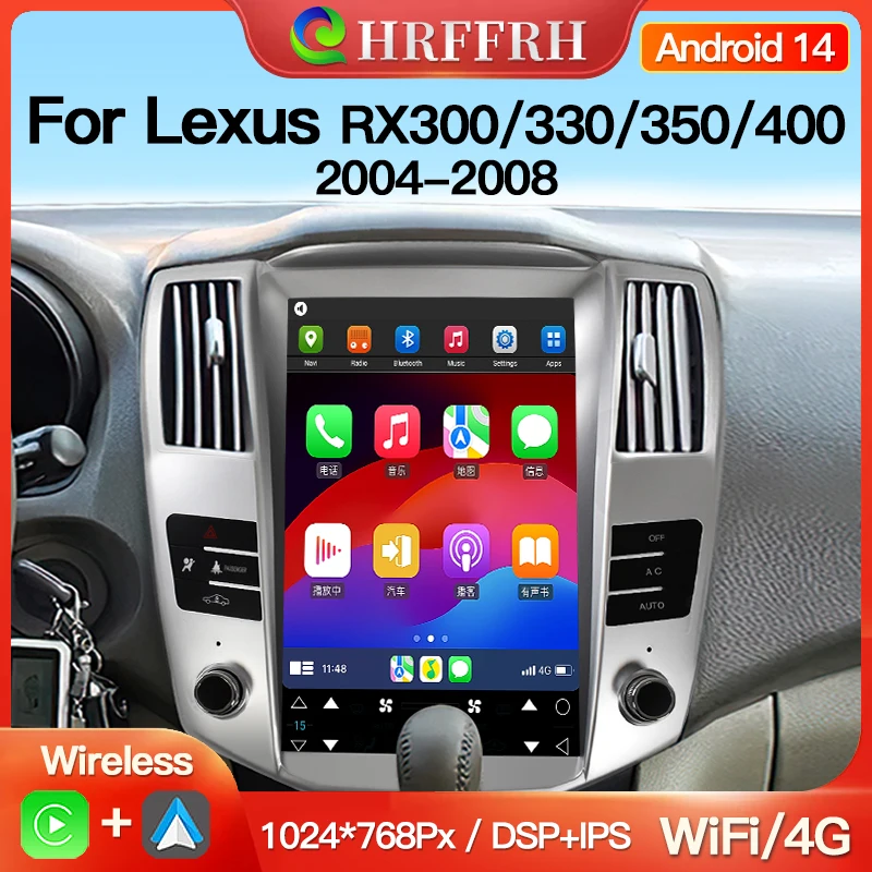 12,8-дюймовый Android-радиоплеер Carplay для Lexus RX RX300 RX330 RX350 RX400 Toyota Harrier Tesla Style Мультимедийная автомобильная навигация GPS 12,8-дюймовый Android-радиоплеер Carplay для Lexus RX RX300 RX330 RX350 RX400 Toyota Harrier Tesla Style Мультимедийная автомобильная навигация GPS