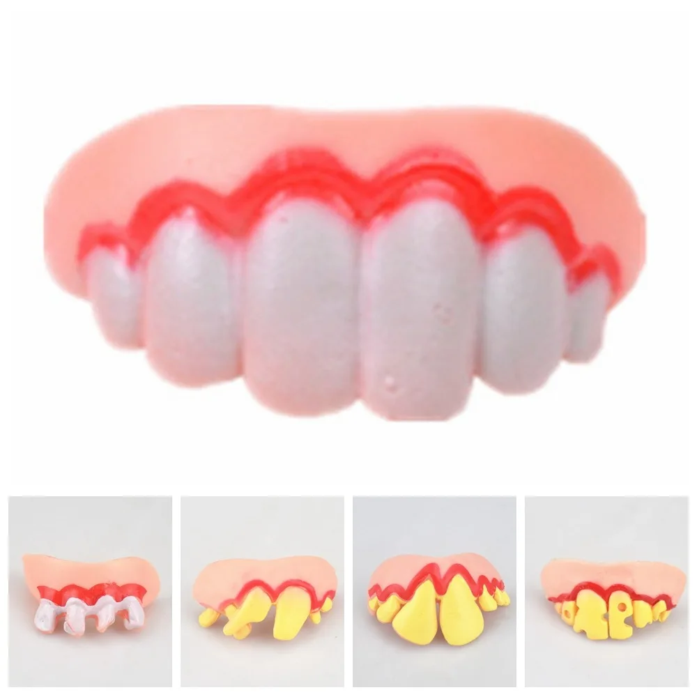 Accesorios de Halloween, juguete para dentadura postiza, dentaduras postizas divertidas, juguete para trucos de dientes feos de goma, 10 estilos, dientes falsos feos, dispositivos novedosos