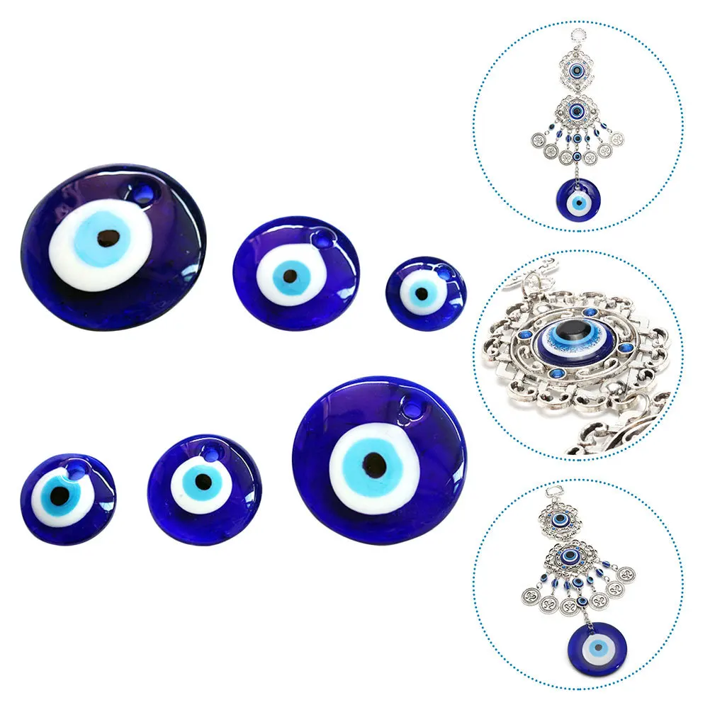 6Pcs Evil Eye Pendants Charms for Jewelry Making Necklace Bracelet DIY Projects Gifts Family Friends Birthday Christmas