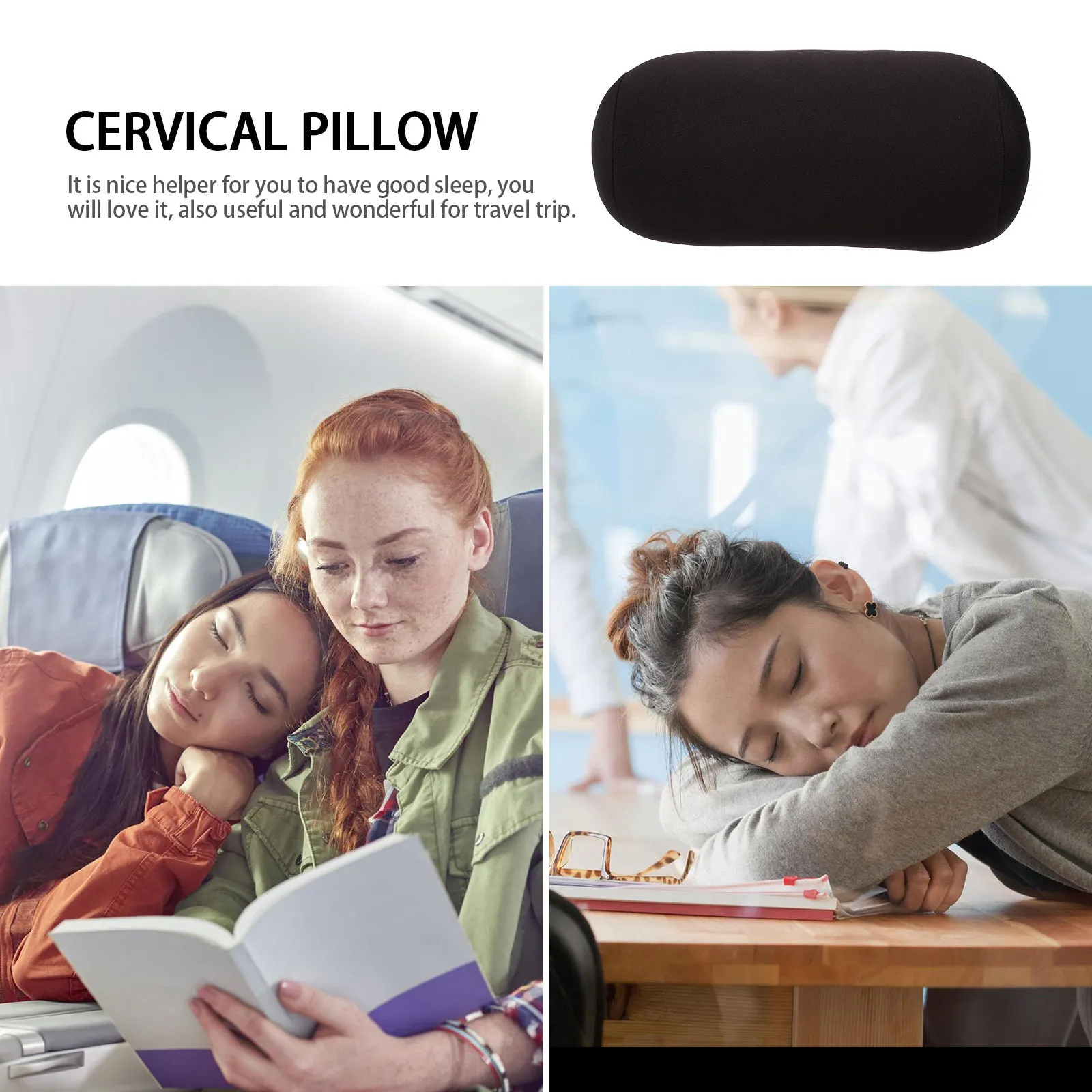 

Household Neck Pillow Multi-Function Roll Neck Support Pillow Comfortable Sleep Accessory Office Use Office Accessory