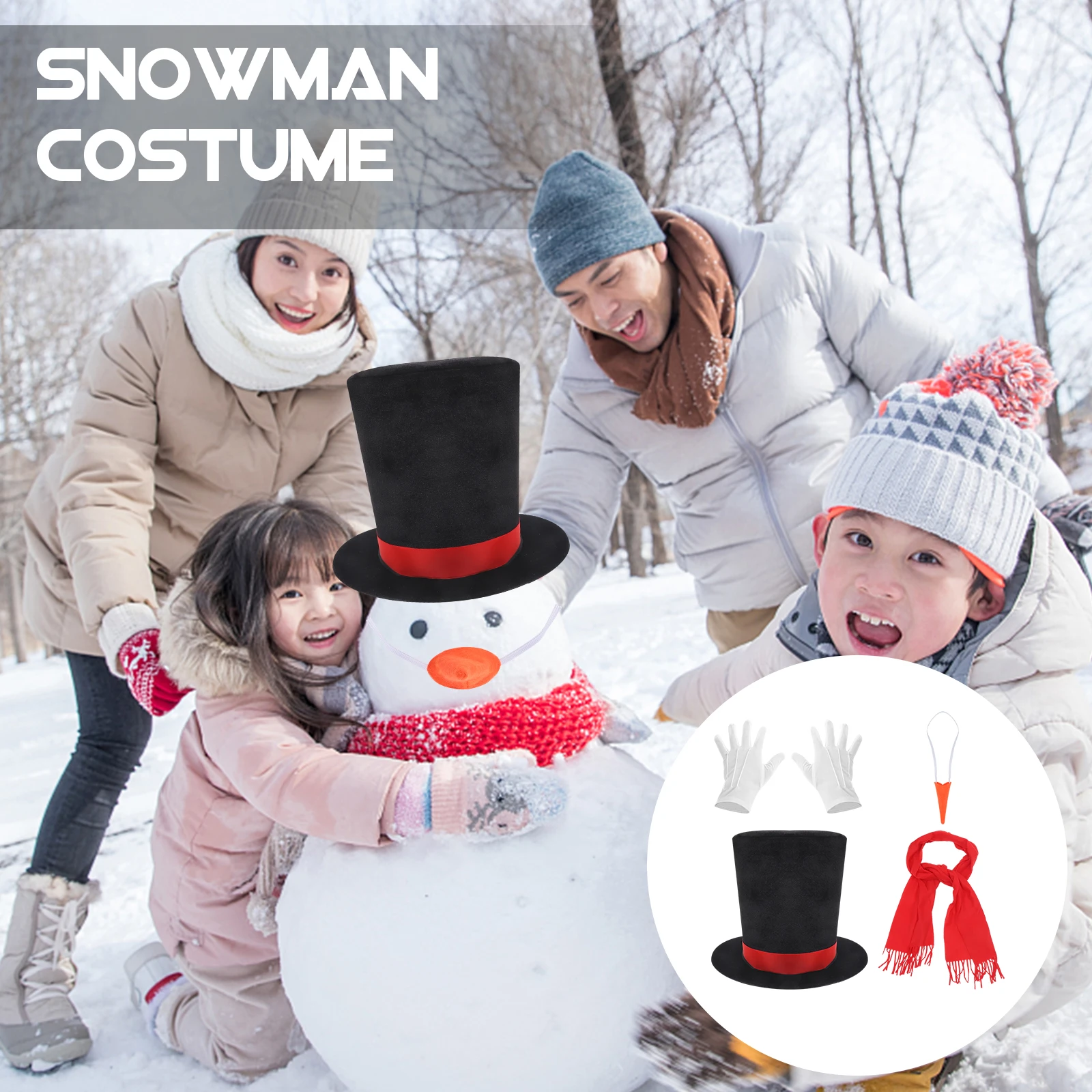 

1 Set Lovely Costume Kit Christmas Party Decoration Xmas Diy Crafts Cap Scarf Accessory Reusable Adorable Dressing Props