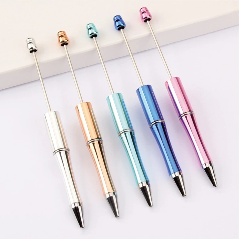 K1AA 5Pieces DIY Beadable Ballpoint Pen Funny Writing Pen Ballpoint Pen for Boy Girl Kid Class Reward Birthday Party Favor