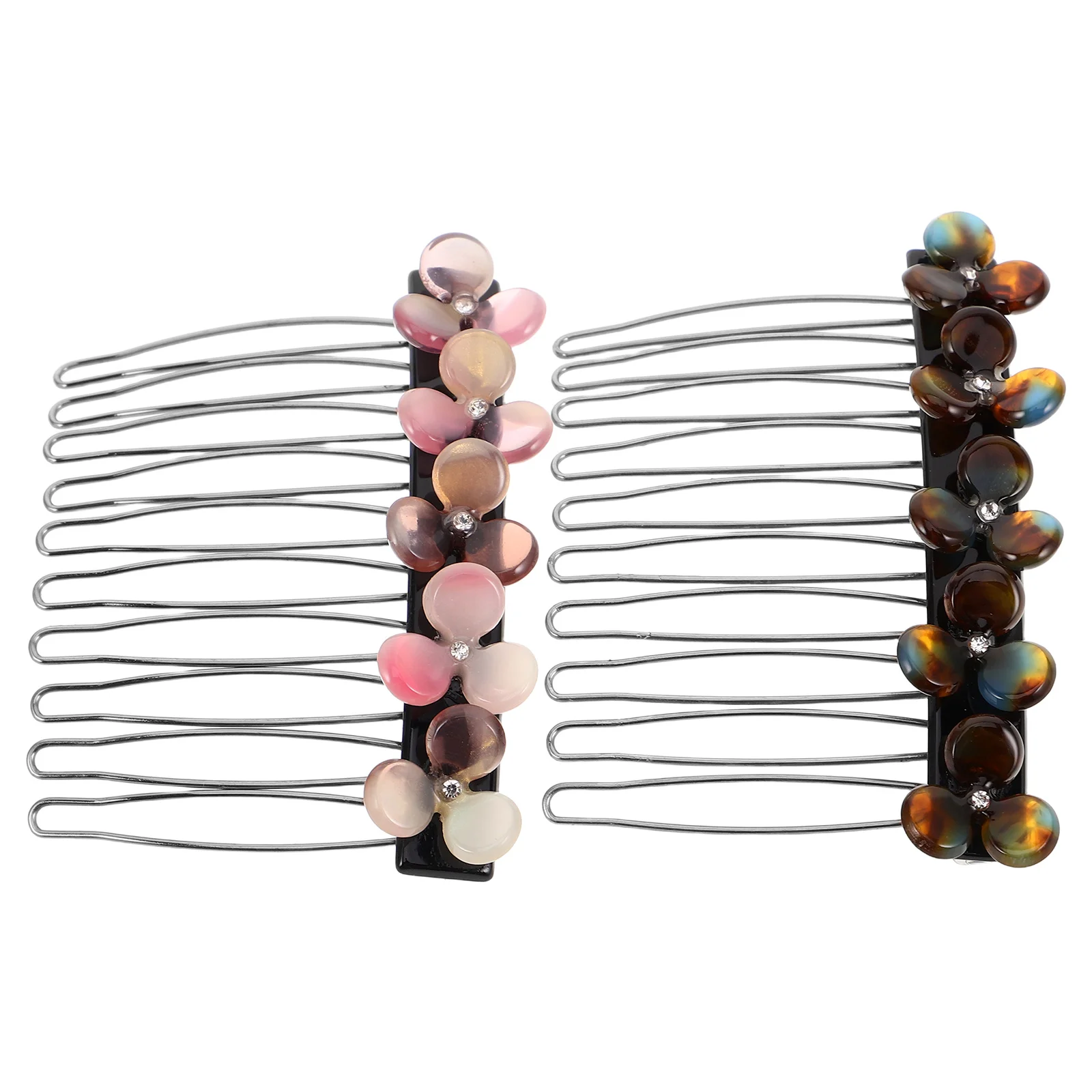 

2Pcs Floral Hair Combs Acetate Minimalist Flower Side Combs for Styling Bangs Flyaways Wedding Bridal Clips Hair Accessories