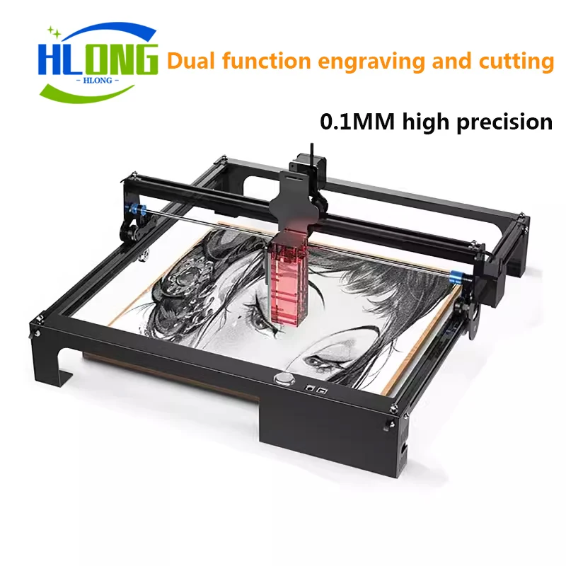 Hlongda 60W Laser Engraving Cutting Machine Wood Cutter and Engraver Metal Laser Engraving Machine Tools for Wood Cutter 40x40cm