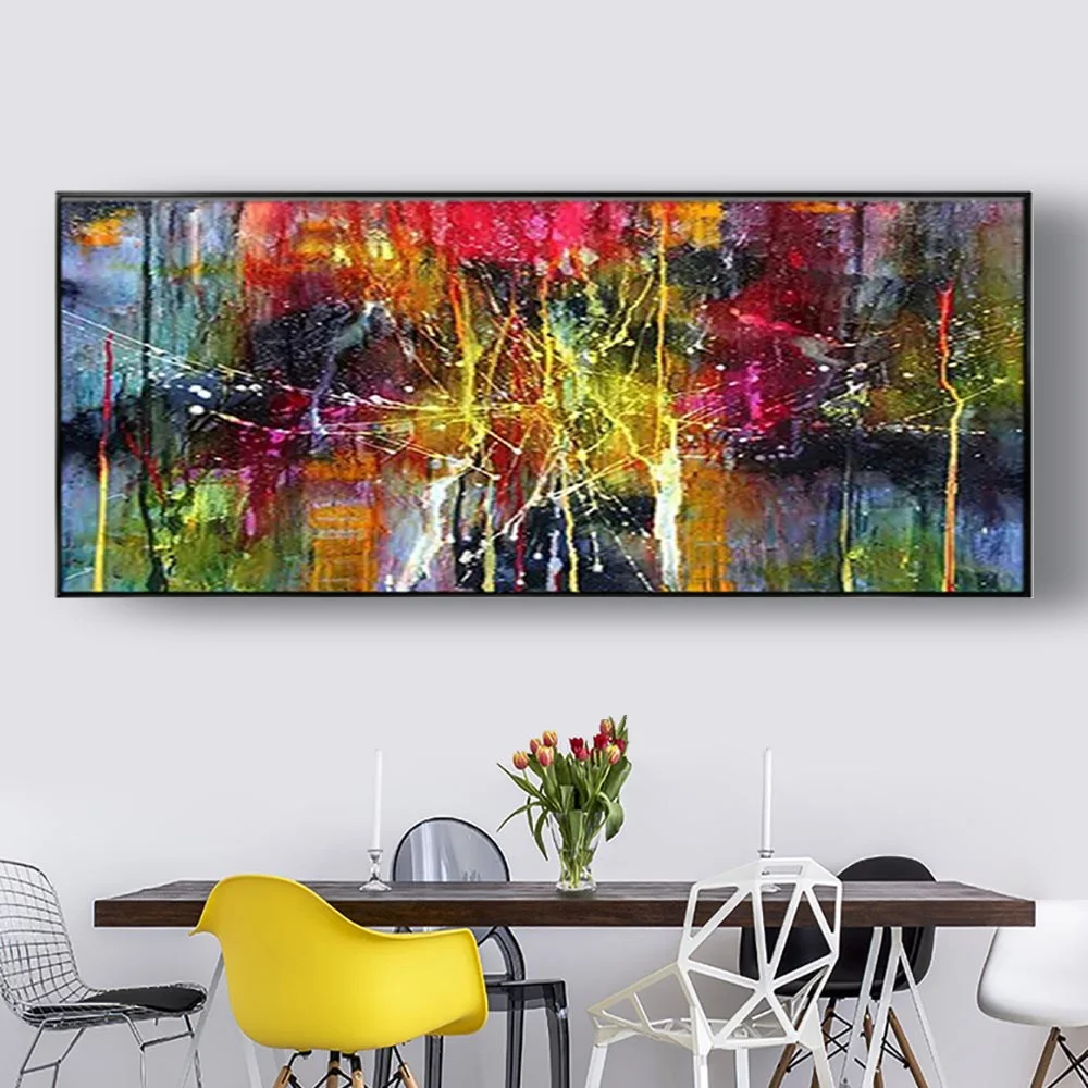 

100% Hand-Painted Modern Oil Paintings Rich Color Graffiti Abstract Canvas Painting Wall Art Pictures For Living Room Decor Life